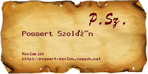 Possert Szolón névjegykártya